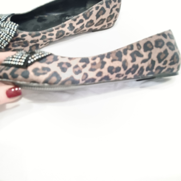 Penny loves Kenny Leopard Print Flats with embellished bows Size 8 1/2 - Picture 5 of 6